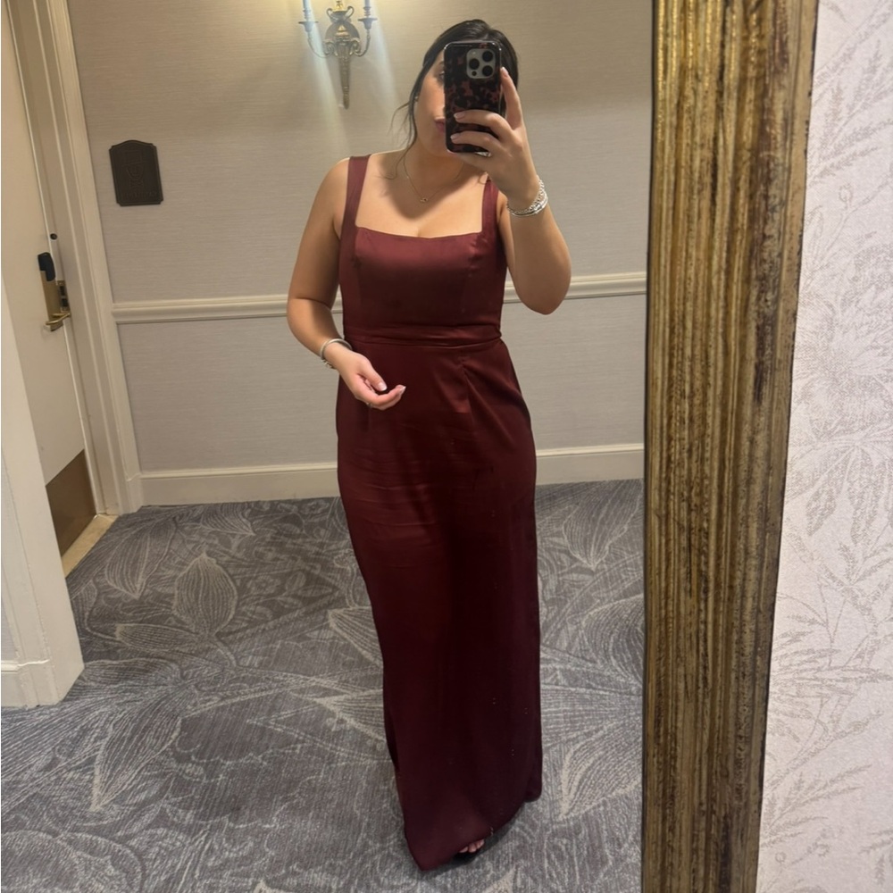 Azazie Flori Dress in Merlot - Picture 2 of 2